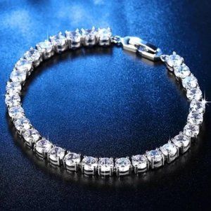 NEW TENNIS BRACELET DIAMOND 925 STERLING SILVER